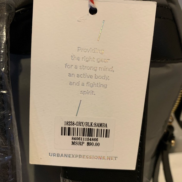 Urban Expressions Vegan Samba Backpack in Gray - Picture 4 of 4